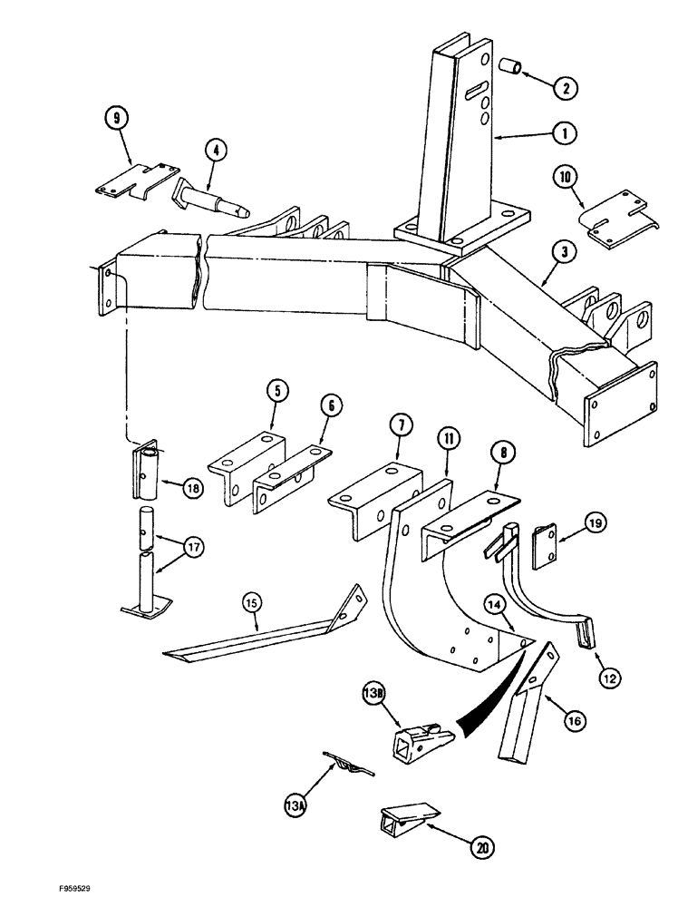 Схема запчастей Case IH 6810 - (09-01) - MAST AND FRAME, 5, 7 AND 9 SHANK (09) - CHASSIS/ATTACHMENTS