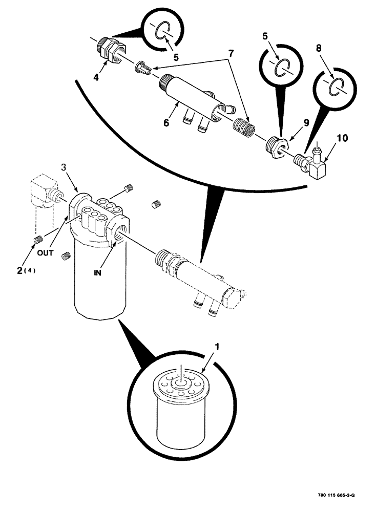 Схема запчастей Case IH 8840 - (08-048) - MANIFOLD AND OIL FILTER ASSEMBLY (35) - HYDRAULIC SYSTEMS