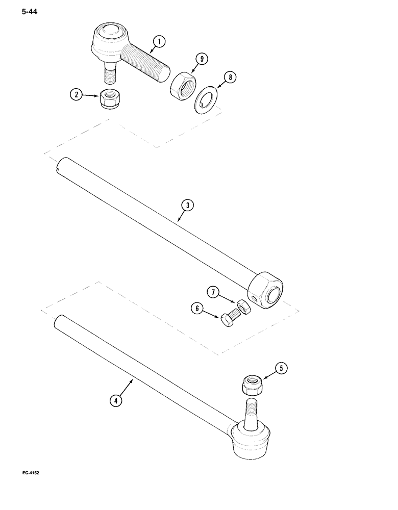 Схема запчастей Case IH 995 - (5-44) - TIE RODS, ADJUSTABLE FRONT AXLES, SWEPT BACK AXLES (05) - STEERING