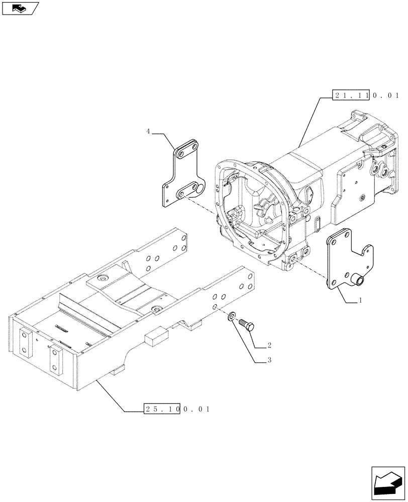 Схема запчастей Case IH FARMALL 65C - (82.100.0301) - LOADER READY - REAR BRACKETS - NAR - L/CAB (82) - FRONT LOADER & BUCKET