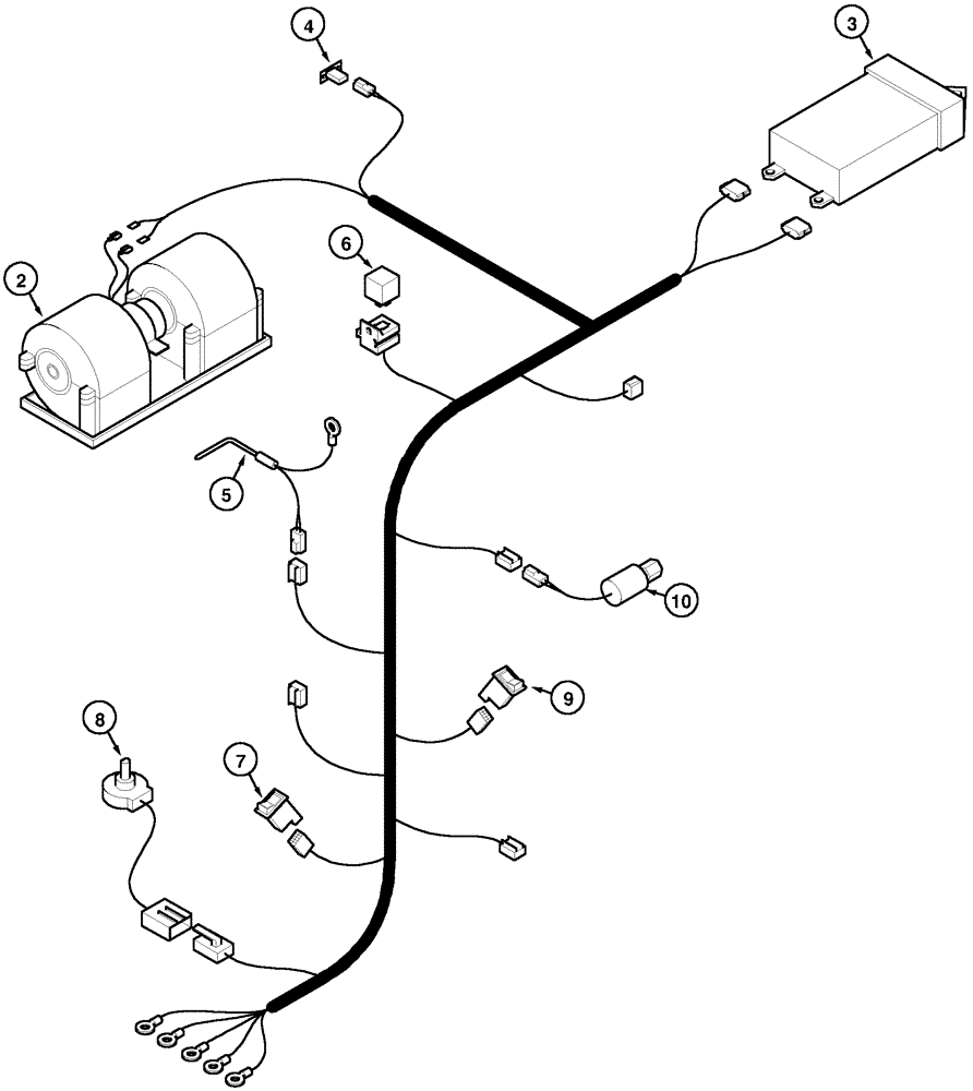 Схема запчастей Case IH CX50 - (04-04) - HARNESS LP CAB (04) - ELECTRICAL SYSTEMS