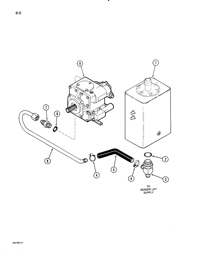 Схема запчастей Case IH 1620 - (8-06) - HYDROSTATIC PUMP SUPPLY SYSTEM (07) - HYDRAULICS