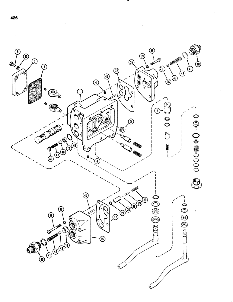 Схема запчастей Case IH 1070 - (0426) - A45419 AUXILIARY VALVE (08) - HYDRAULICS