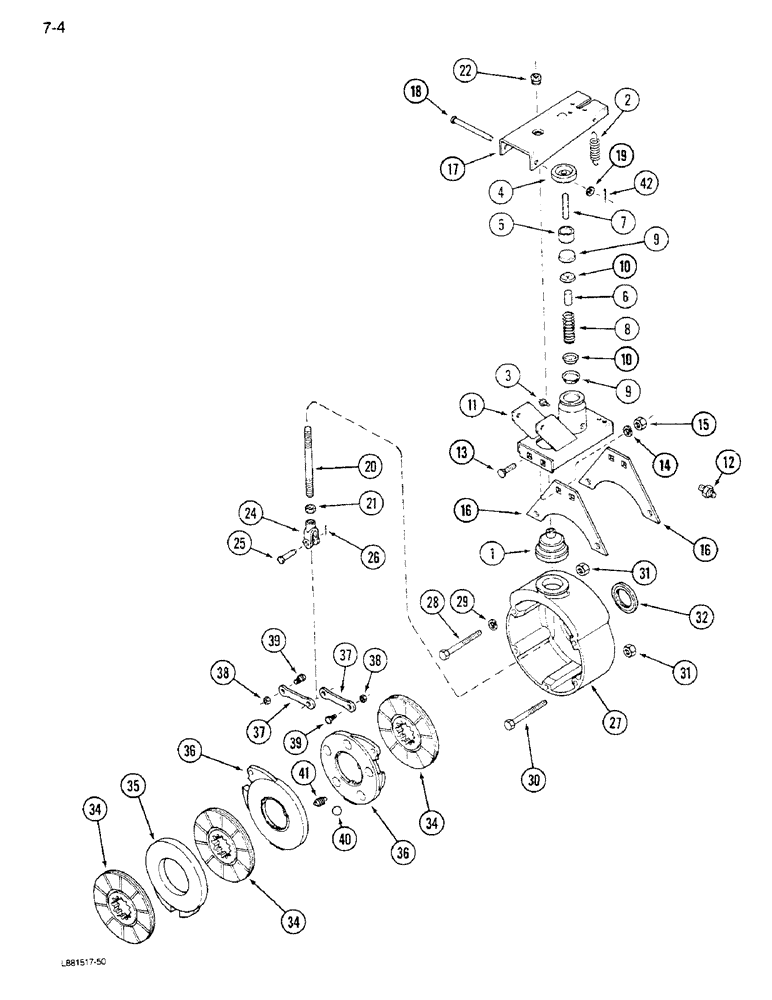 Схема запчастей Case IH 1640 - (7-04) - MASTER BRAKES (5.1) - BRAKES