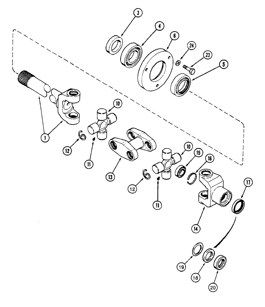 Схема запчастей Case IH 7220 - (5-038) - FRONT AXLE SHAFT, MFD TRACTOR (05) - STEERING