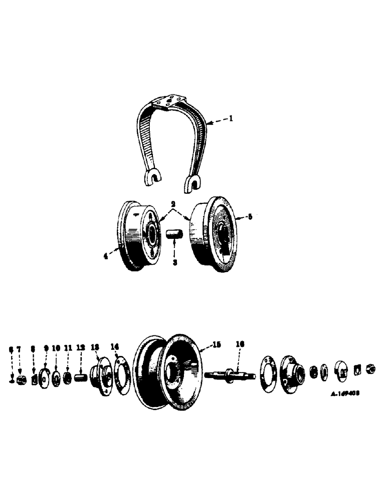 Схема запчастей Case IH FARMALL C - (188) - ATTACHMENTS, SINGLE FRONT WHEEL Attachments