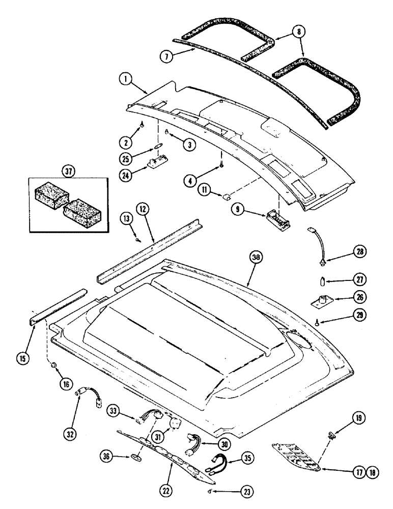 Схема запчастей Case IH 8920 - (9-094) - CAB, HEADLINER AND CONTROL PANEL (09) - CHASSIS/ATTACHMENTS