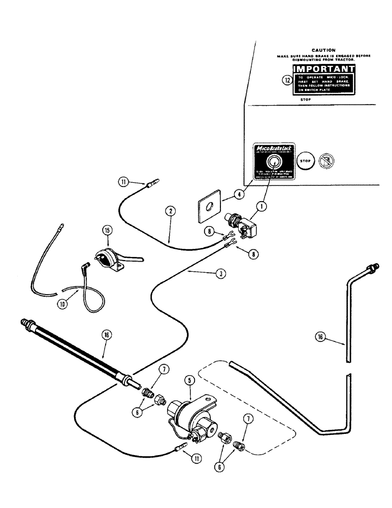 Схема запчастей Case IH 1370 - (206) - HYDRAULIC BRAKE LOCK KIT (06) - POWER TRAIN