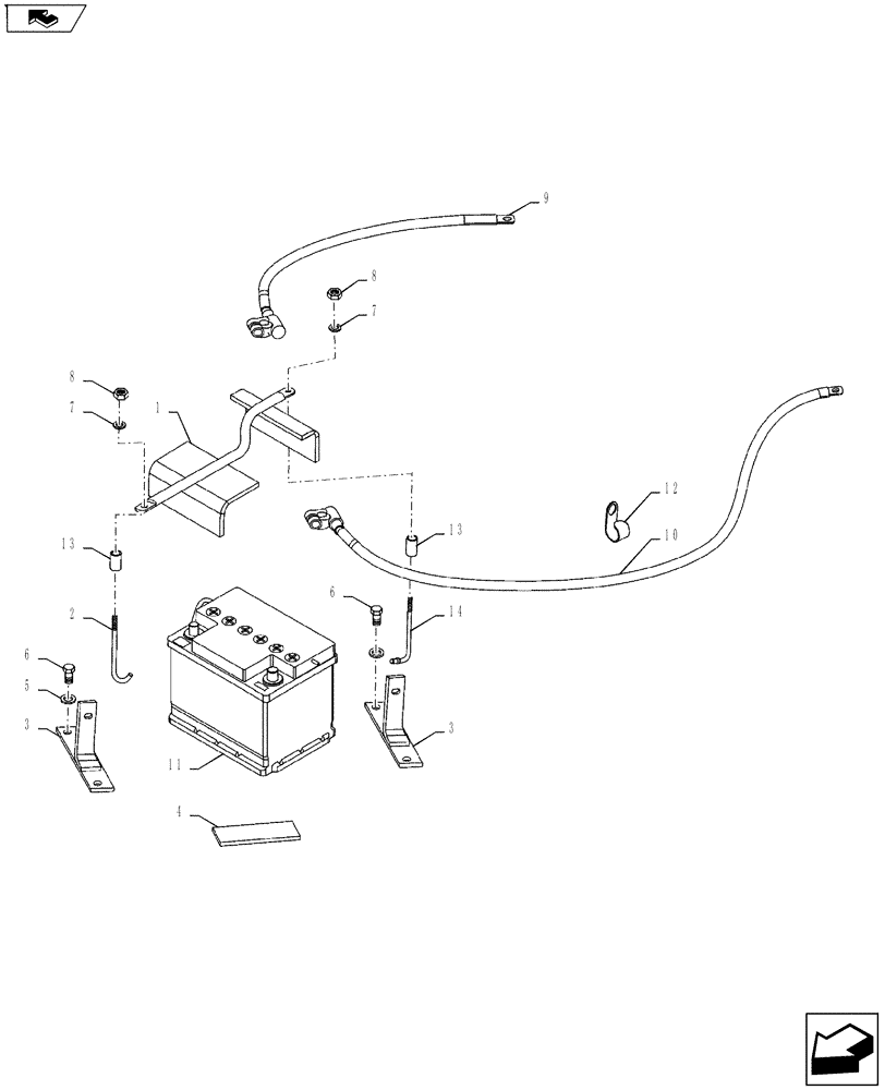 Схема запчастей Case IH FARMALL 55A - (55.301.02) - BATTERY - BATTERY CABLES (55) - ELECTRICAL SYSTEMS