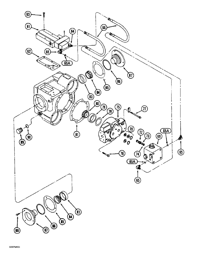 Схема запчастей Case IH 1660 - (6-58) - HYDROSTATIC MOTOR, TWO SPEED, P.I.N. JJC0041567 AND AFTER (CONTD) (03) - POWER TRAIN