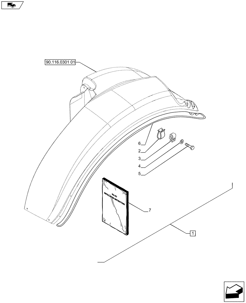 Схема запчастей Case IH PUMA 215 - (88.090.06) - DIA KIT - REAR FENDER EXTENSIONS (88) - ACCESSORIES