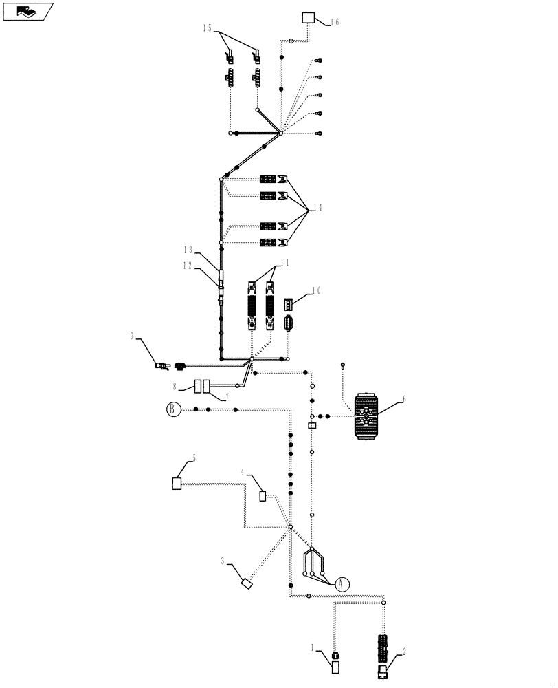 Схема запчастей Case IH MAGNUM 235 - (55.510.AF[02]) - CAB HARNESS - BSN ZDRD02583 (55) - ELECTRICAL SYSTEMS