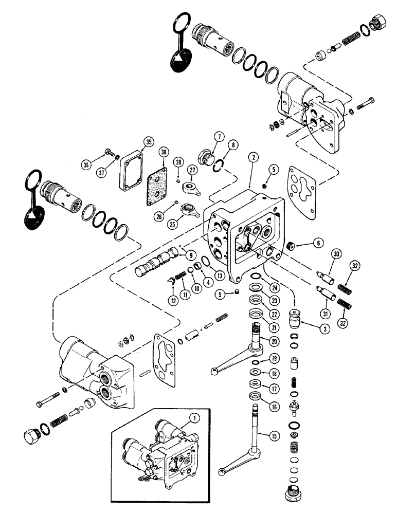 Схема запчастей Case IH 2470 - (362) - REMOTE HYDRAULIC VALVE, WITH RELIEF VALVE AND COUPLERS P.I.N. 8786558 THROUGH 8826986 (08) - HYDRAULICS