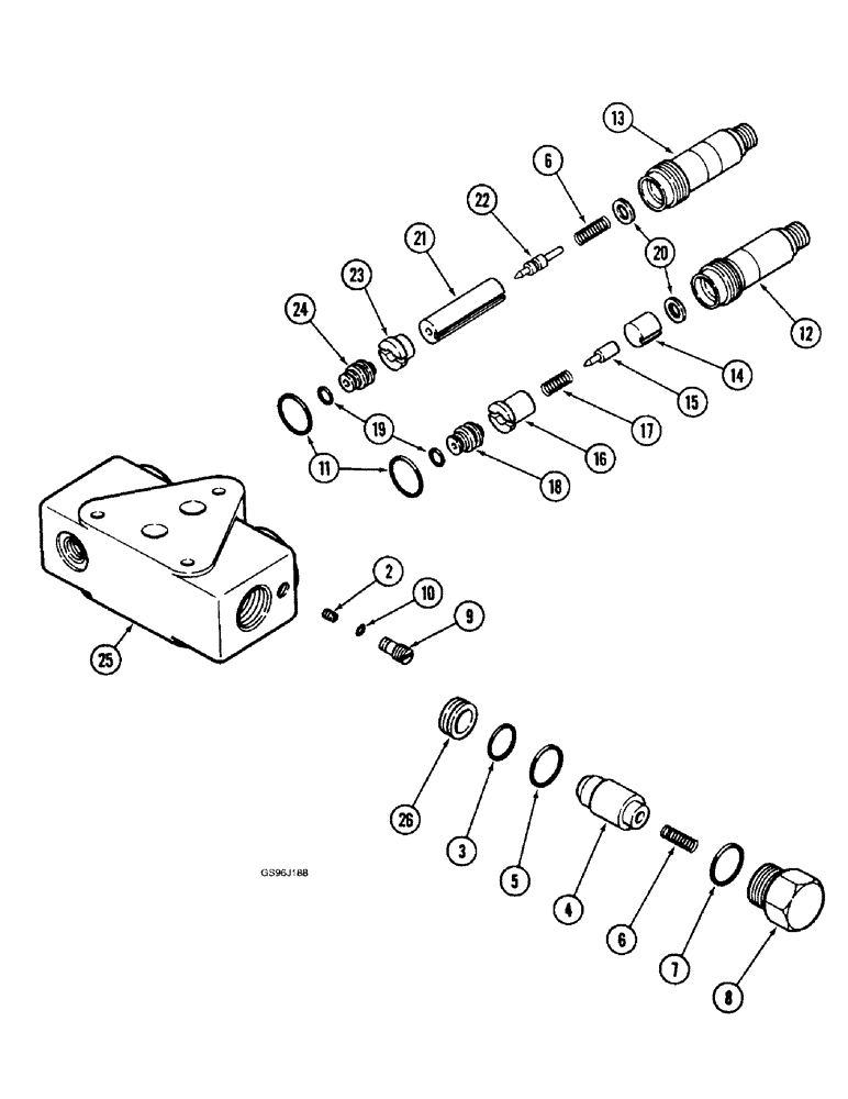 Схема запчастей Case IH 1660 - (8-40) - UNLOAD/SINGLE BI-DIRECTIONAL VALVE, FOR REEL LIFT (07) - HYDRAULICS