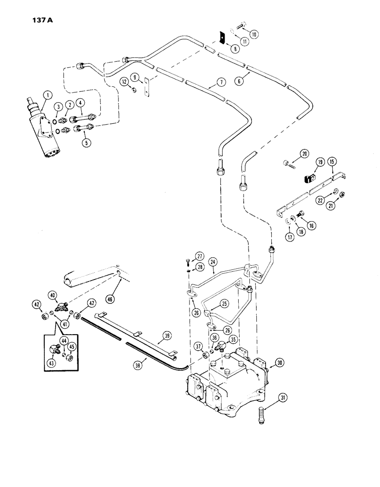 Схема запчастей Case IH 870 - (137A) - HYDROSTATIC STEERING SYSTEM, WITH ADJUSTABLE FRONT AXLE, USED TRACTOR SERIAL NOS. 8693001 TO 8741587 (05) - STEERING