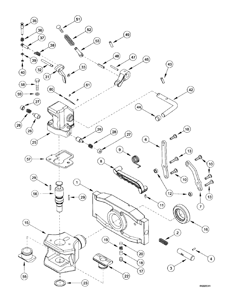 Схема запчастей Case IH MX200 - (9-142) - TRAILER HITCH, AUTO CLEVIS, GERMANY ONLY (09) - CHASSIS/ATTACHMENTS