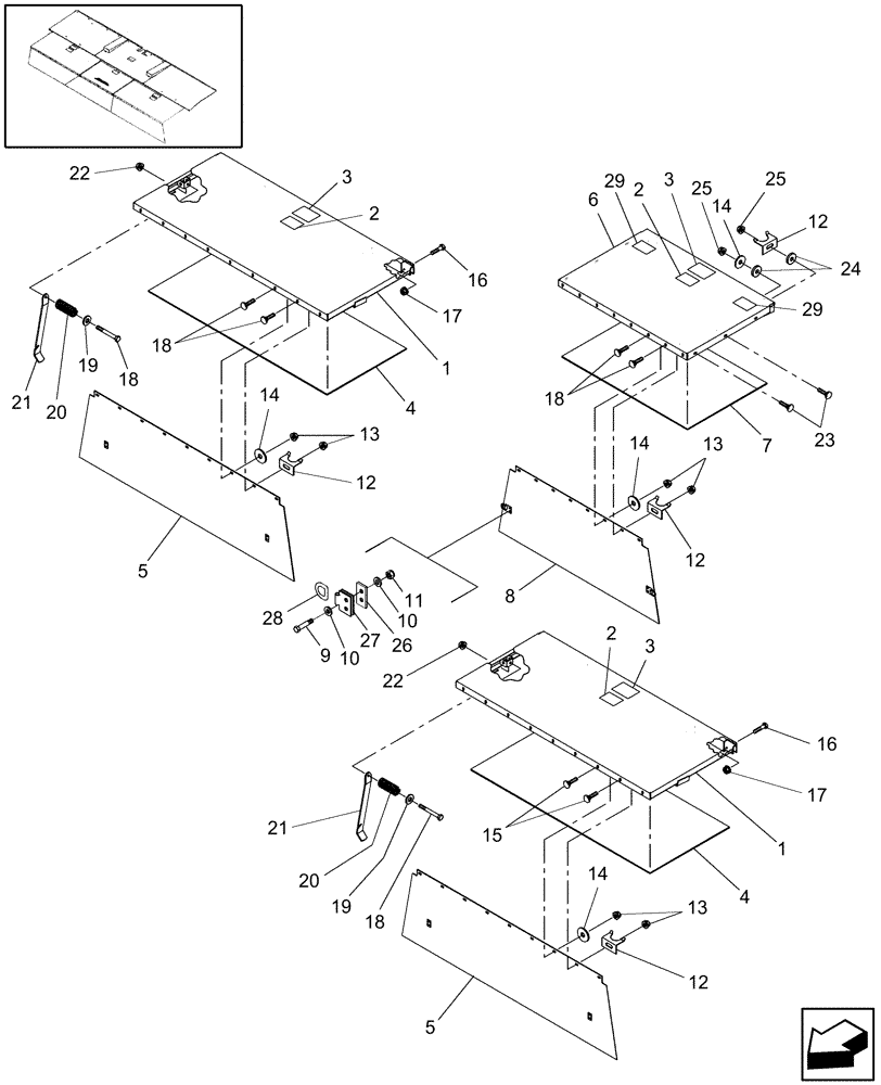 Схема запчастей Case IH RDX181 - (20.08.05) - SHIELDING, CENTER FRONT, PIN Y7B667799 AND AFTER (08) - SHEET METAL