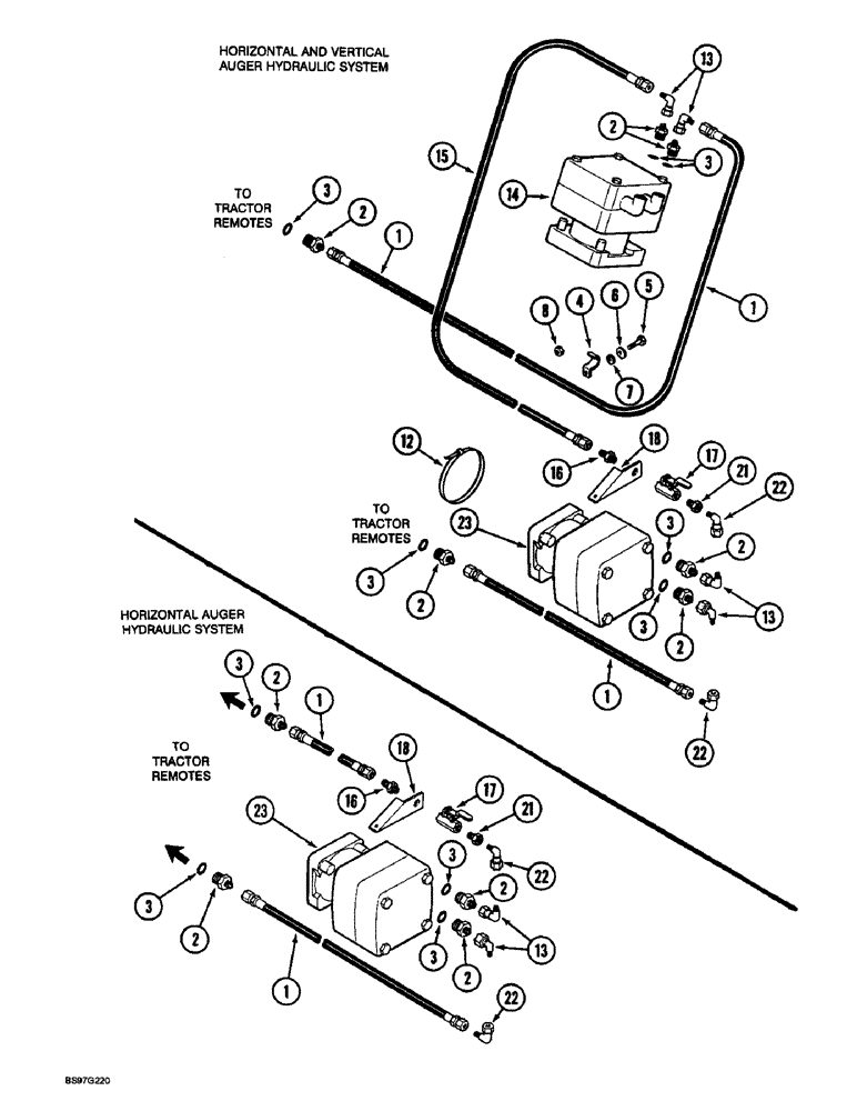 Схема запчастей Case IH 900 - (8-062) - QUICK-FILL AUGER HYDRAULIC SYSTEM, TRAILING PLANTERS, ALL EXCEPT 6 ROW WIDE (08) - HYDRAULICS