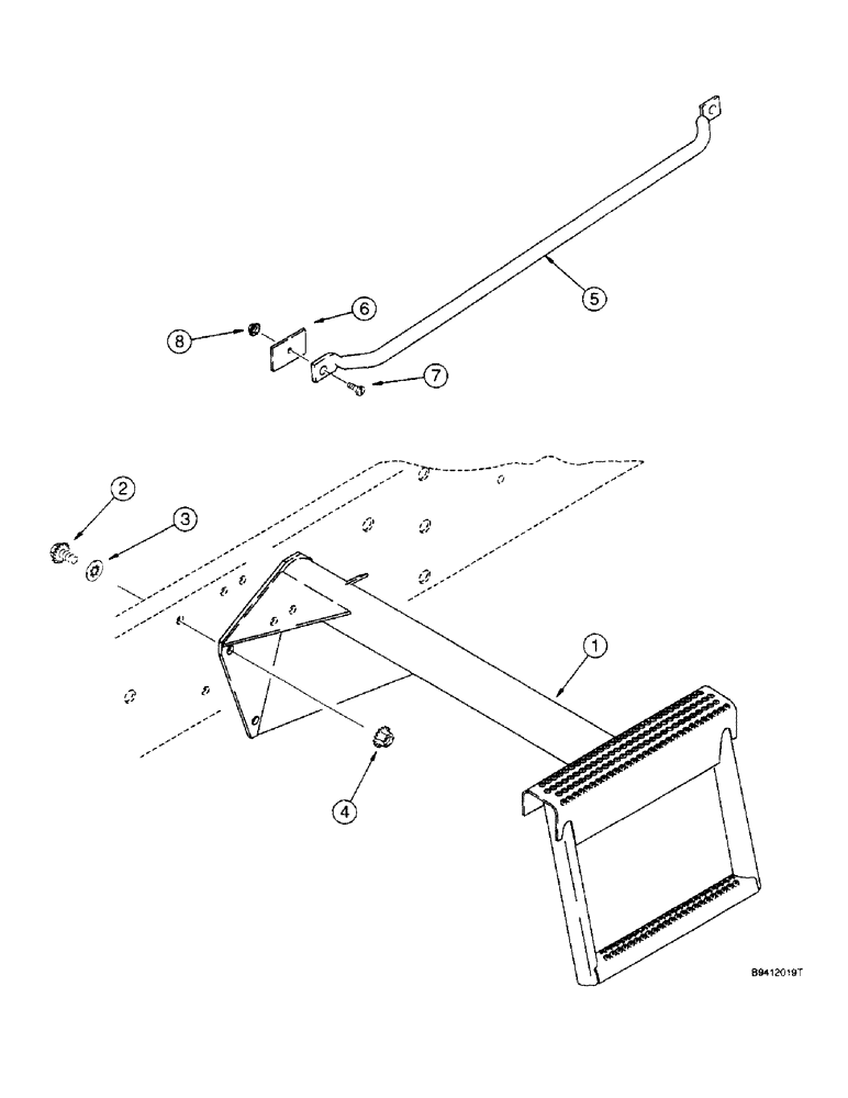 Схема запчастей Case IH 2144 - (9H-22) - RADIATOR ACCESS LADDER (12) - CHASSIS