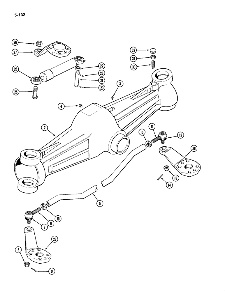 Схема запчастей Case IH 2094 - (5-132) - FRONT AXLE HOUSING AND TIE ROD, MFD TRACTORS, CARRARO AXLE (05) - STEERING