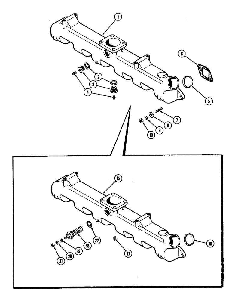 Схема запчастей Case IH 2470 - (023A) - INTAKE MANIFOLD, 504BDT DIESEL ENGINE (02) - ENGINE