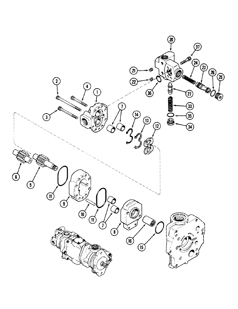 Схема запчастей Case IH 4694 - (8-316) - TRIPLE HYDRAULIC PUMP ASSEMBLY, GEAR PUMP SECTION (08) - HYDRAULICS