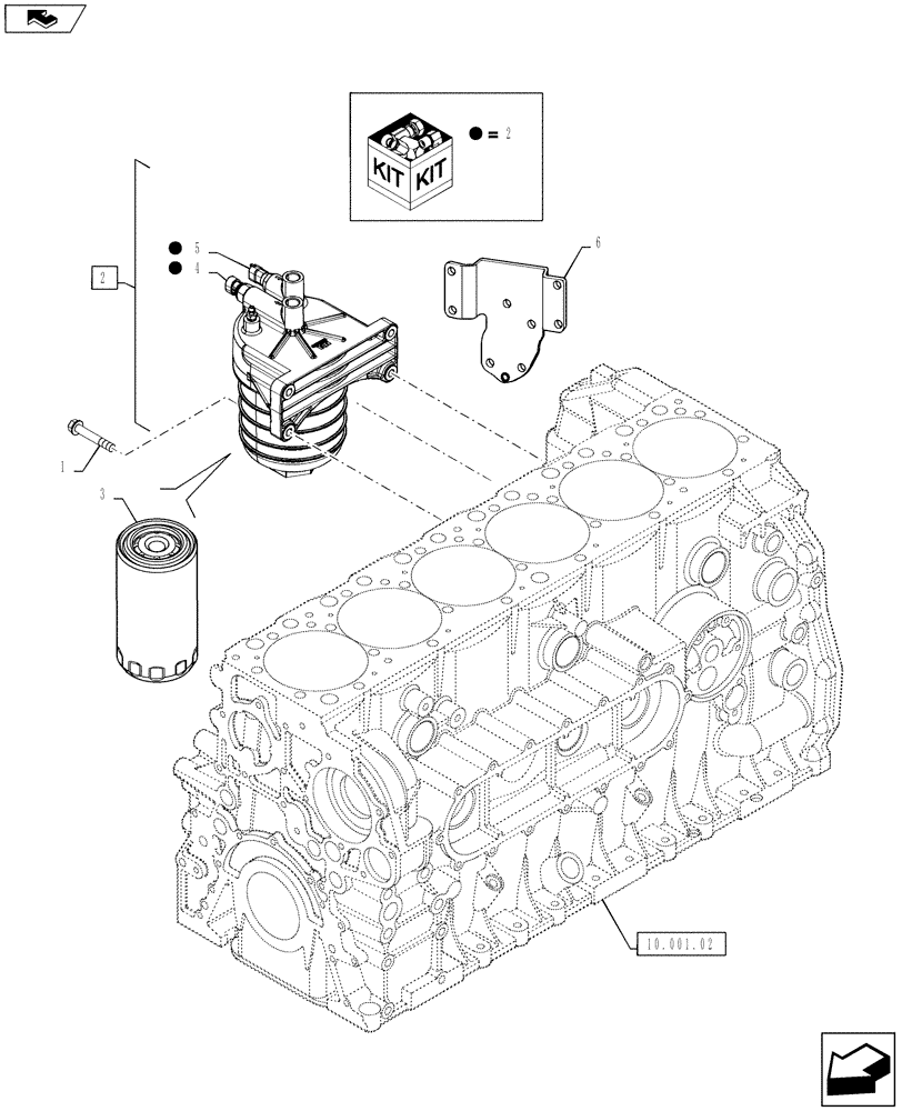 Схема запчастей Case IH F3BFE613B A002 - (10.206.01) - FUEL FILTER & RELATED PARTS (5801380886 - 5801412522) (10) - ENGINE