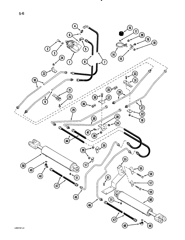 Схема запчастей Case IH 1670 - (5-06) - HYDRAULIC STEERING SYSTEM, PUMP TO CYLINDER (04) - STEERING