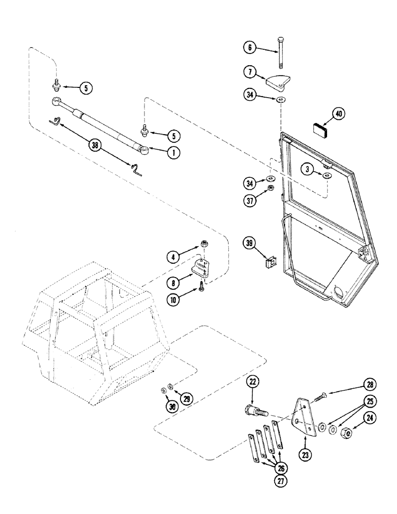 Схема запчастей Case IH 4694 - (9-444) - CAB, DOOR RETAINING PARTS (09) - CHASSIS/ATTACHMENTS