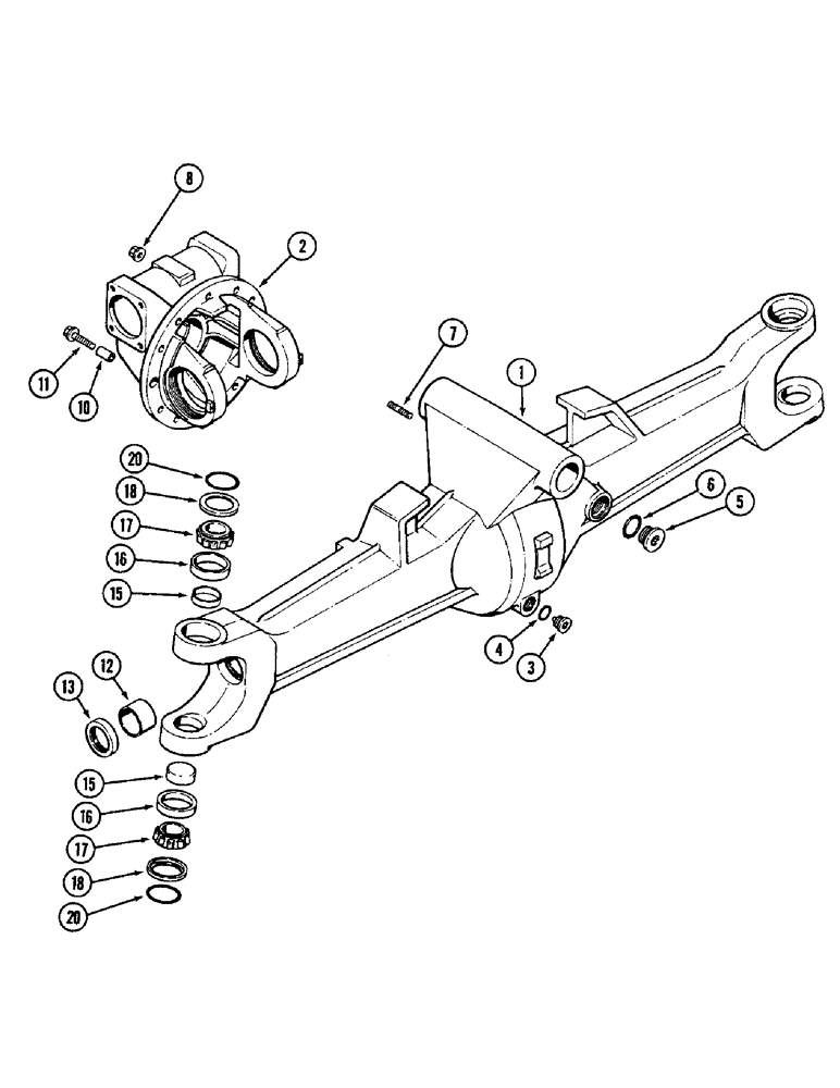 Схема запчастей Case IH 3294 - (5-148) - FRONT AXLE HOUSING AND DIFFERENTIAL CARRIER, ZF AXLE (05) - STEERING