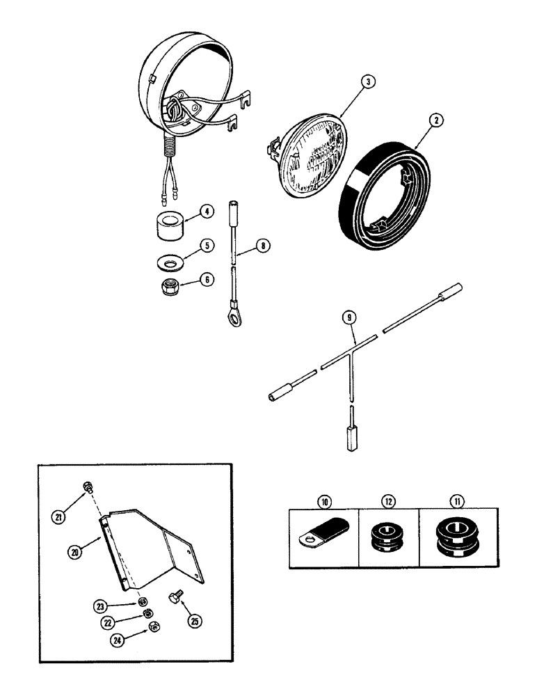 Схема запчастей Case IH 2590 - (4-140) - REAR FLOOD LAMP ATTACHMENT (04) - ELECTRICAL SYSTEMS