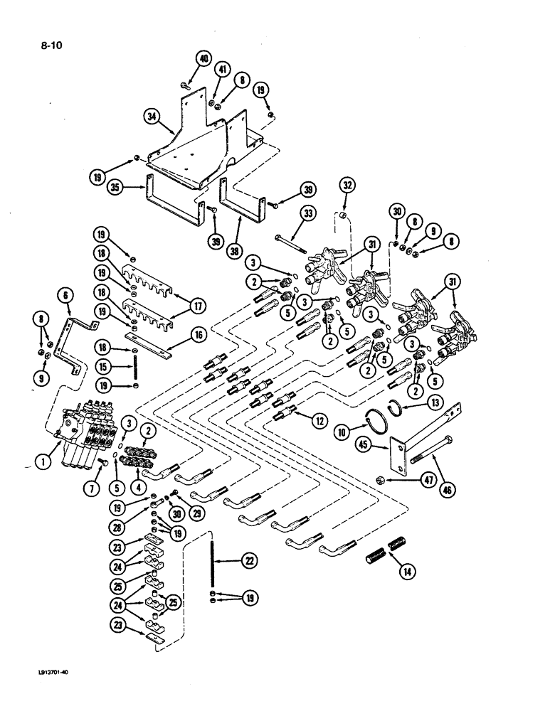 Схема запчастей Case IH 9280 - (8-010) - HYDRAULIC COUPLER CIRCUIT (08) - HYDRAULICS