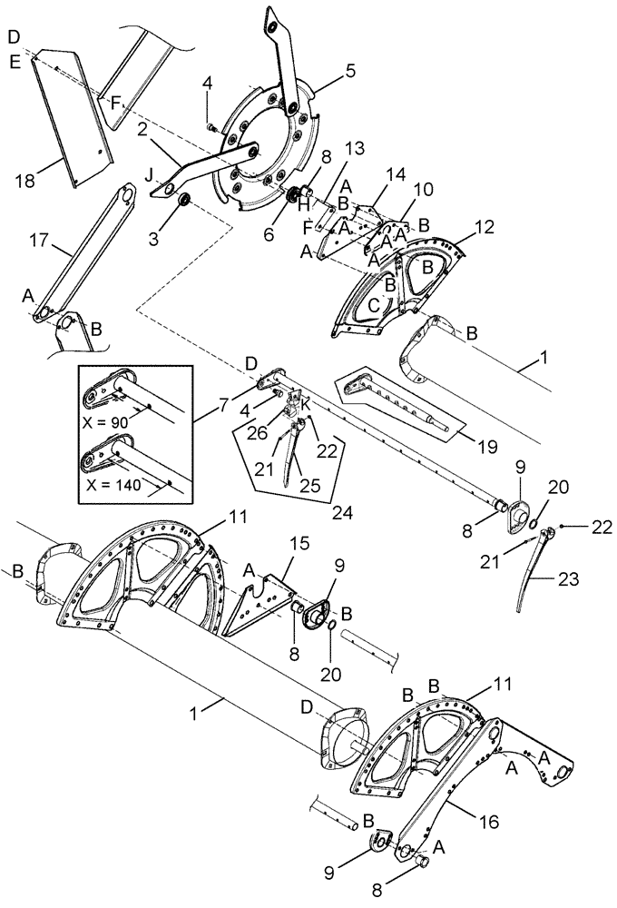 Схема запчастей Case IH 2052 - (09-23) - PICKUP REEL, 30.0, 36.0 AND 39.0 FOOT HEADERS (03) - CHASSIS/MOUNTED EQUIPMENT