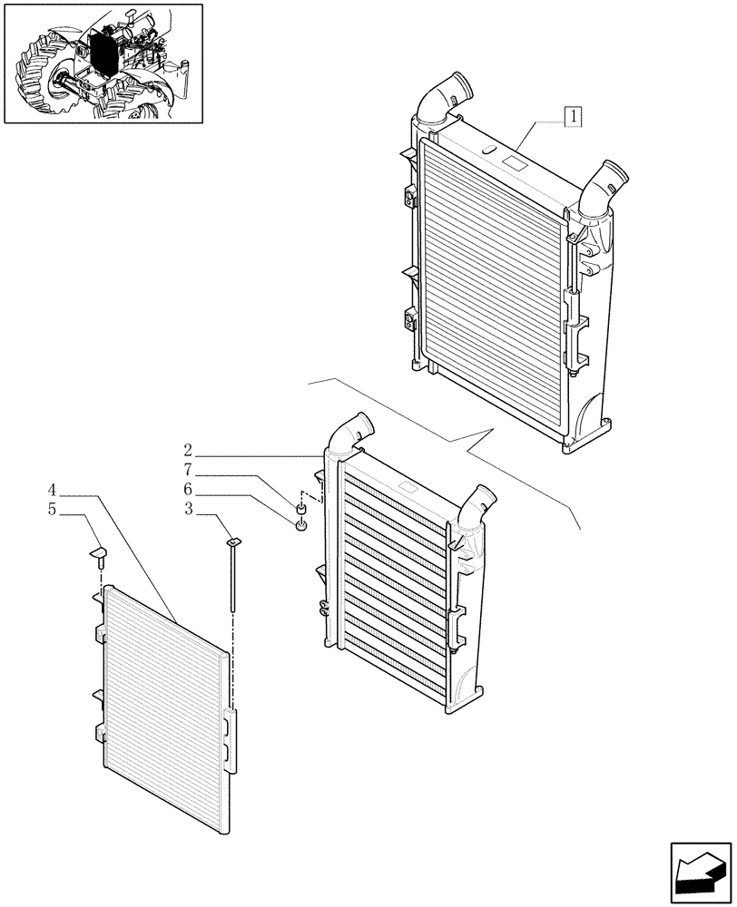 Схема запчастей Case IH MAXXUM 110 - (1.17.0/02B) - INTERCOOLER AND CONDENSER - BREAKDOWN (02) - ENGINE EQUIPMENT