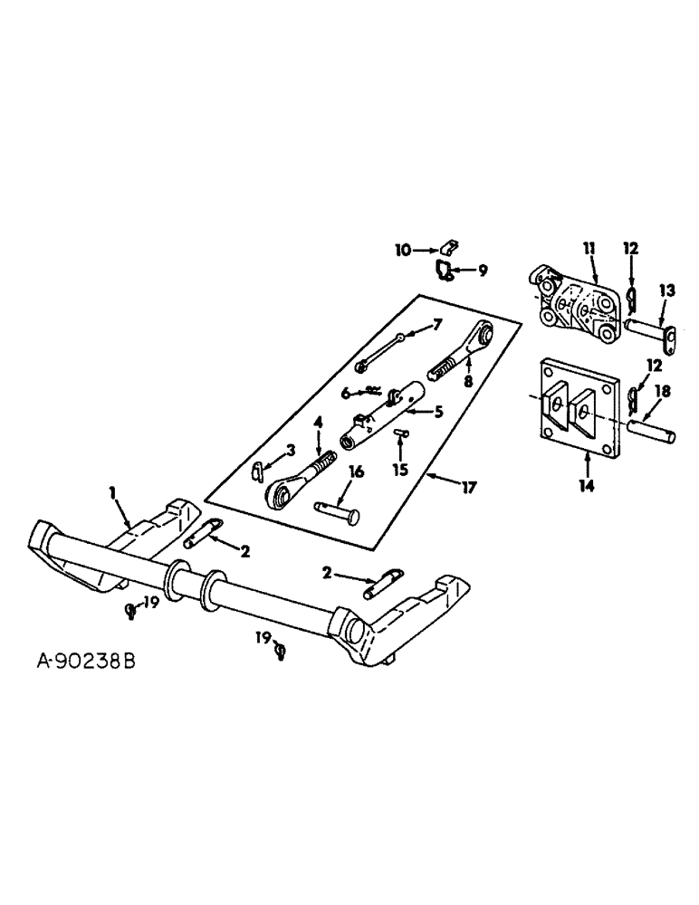 Схема запчастей Case IH 82-SERIES - (B-05) - COUPLING BEAMS COMPLETING PACKAGE, FOR TRACTORS EQUIPPED W/ 2 POINT FAST HITCH 