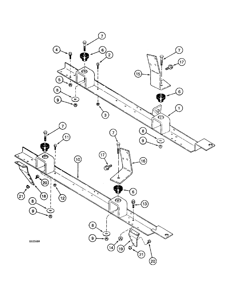 Схема запчастей Case IH 1644 - (2-52) - ENGINE RAILS AND SUPPORTS (01) - ENGINE