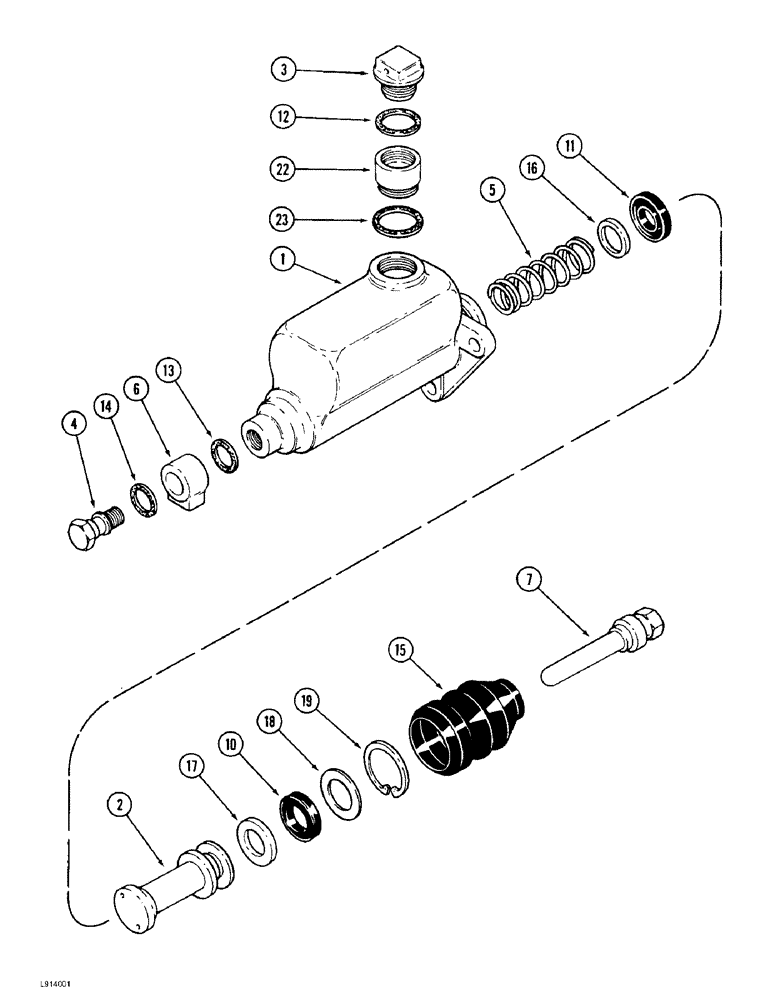 Схема запчастей Case IH 9370 - (7-16) - MASTER CYLINDER ASSEMBLY, 9370 TRACTOR, SINGLE STAGE (07) - BRAKES