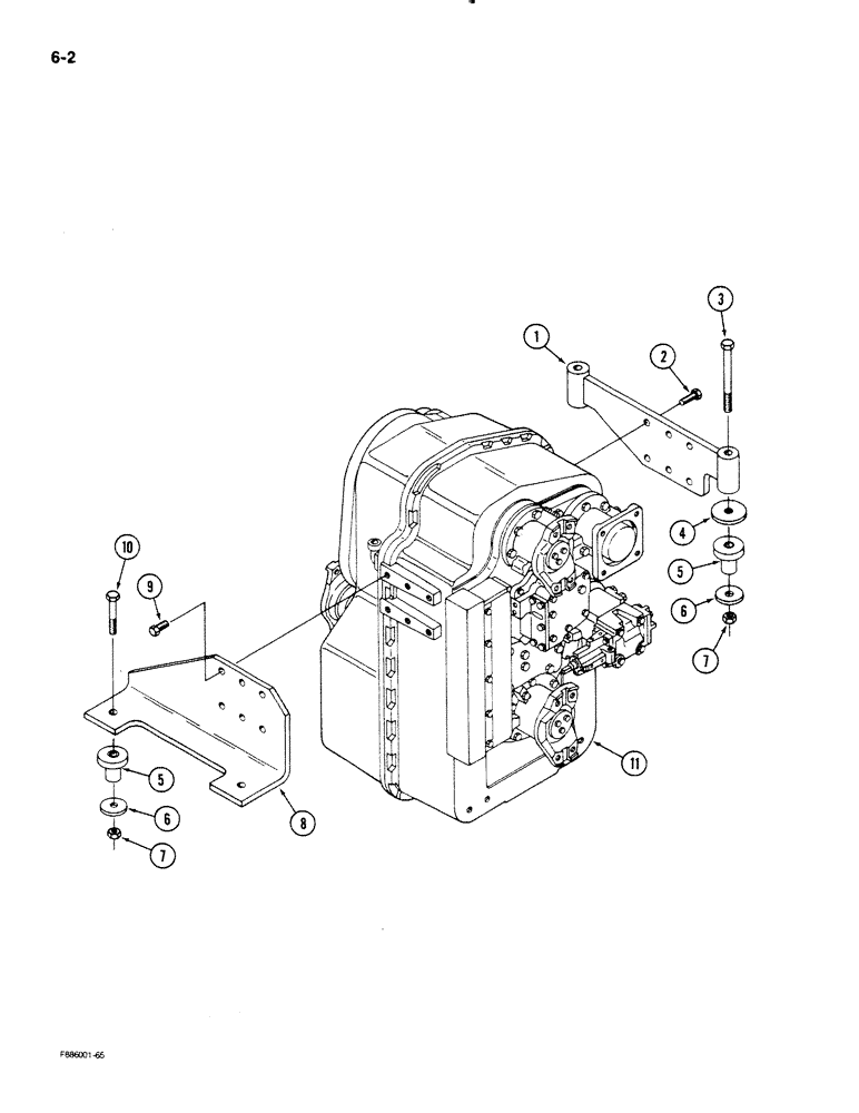 Схема запчастей Case IH STEIGER - (6-002) - TRANSMISSION MOUNTING (06) - POWER TRAIN