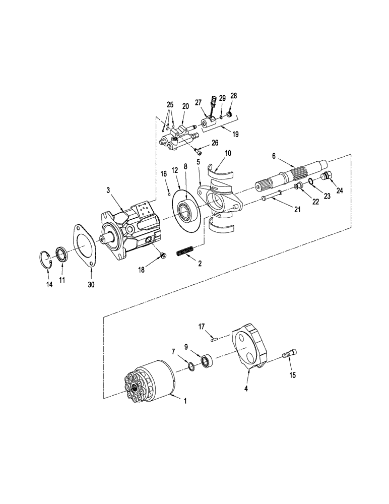 Схема запчастей Case IH STEIGER 535 - (08-49) - HYDRAULIC FAN PUMP ASSY (08) - HYDRAULICS