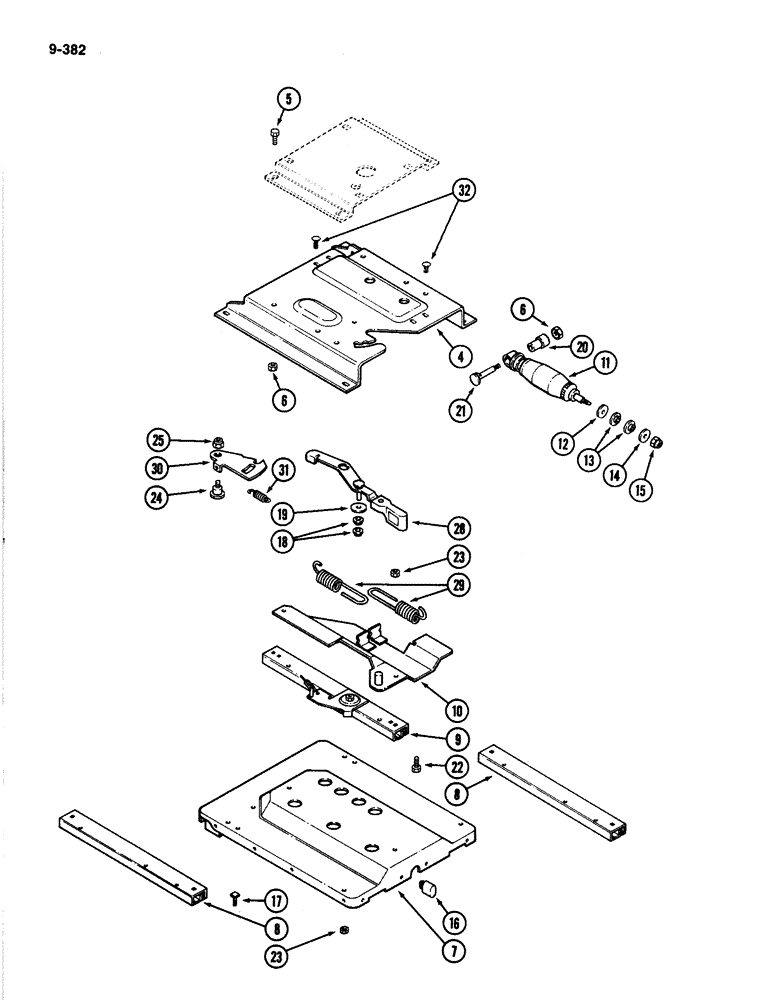 Схема запчастей Case IH 4894 - (9-382) - SEAT AIR/OIL SUSPENSION (09) - CHASSIS/ATTACHMENTS