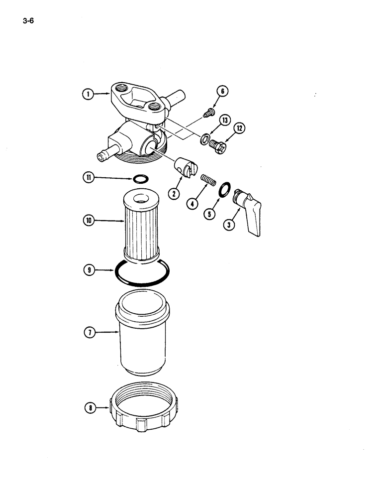 Схема запчастей Case IH 245 - (3-06) - FUEL FILTER (03) - FUEL SYSTEM