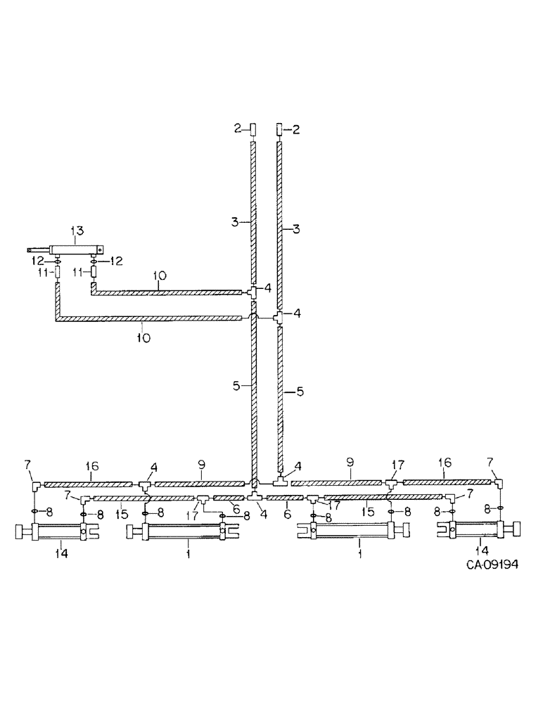 Схема запчастей Case IH 4700 - (A-36) - WING AND SECONDARY WING EXTENSION LIFT HYDRAULICS, FOR 44 FT TO 52 SIZES DOUBLE FOLD MODELS 