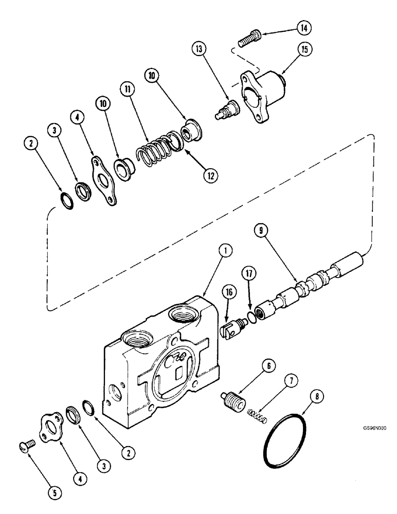 Схема запчастей Case IH L300 - (8-42) - VALVE SECTION, BUCKET (08) - HYDRAULICS