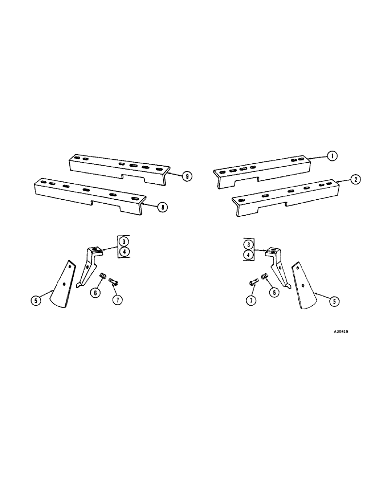 Схема запчастей Case IH WB-SERIES - (88) - SCRAPERS, SPRING LOADED, FURROW FILLER, 7-1/4 INCH, 9-5/16 INCH 