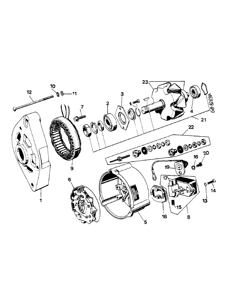 Схема запчастей Case IH 733 - (08-12) - ALTERNATOR - 33 AMP - (06) - ELECTRICAL