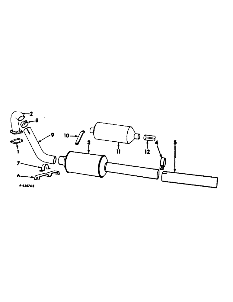 Схема запчастей Case IH 414 - (321) - EXHAUST PIPE AND MUFFLER (10) - ENGINE