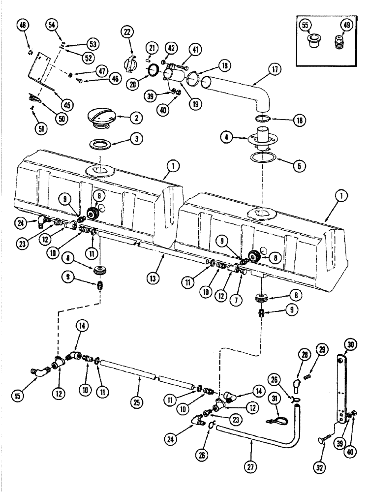 Схема запчастей Case IH 1844 - (9A-116) - WATER TANK, 1844 COTTON PICKER (14) - WATER SYSTEM