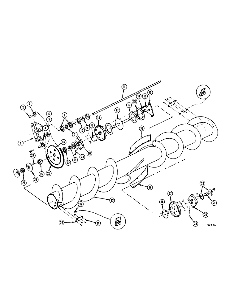 Схема запчастей Case IH 1150 - (074) - HEADER AUGER AND DRIVE, BEFORE 8262501 (58) - ATTACHMENTS/HEADERS