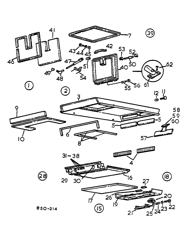 Схема запчастей Case IH 684 - (13-081) - OUTER ROOF PANEL, SUPER DE-LUXE CAB (05) - SUPERSTRUCTURE