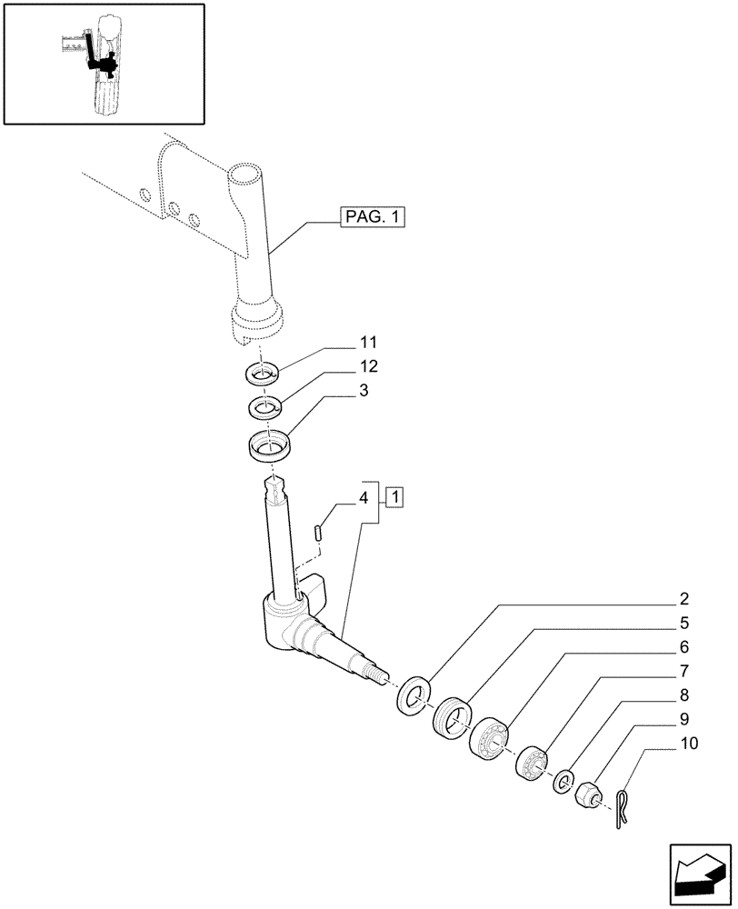 Схема запчастей Case IH JX95 - (1.41.0[02]) - 2WD FRONT AXLE - STEERING KNUCKLE (04) - FRONT AXLE & STEERING